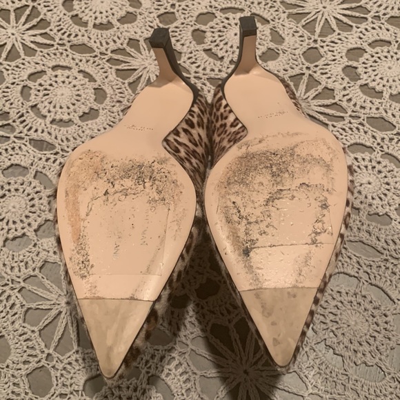 STUART WEITZMAN REAL FUR CHEETAH PRINT MIRA MULES SIZE 6.5 - Picture 2 of 8